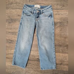 Abercrombie 5/6 Low Rise Baggy Loose Fit Jeans Denim Adjustable Waist Girls